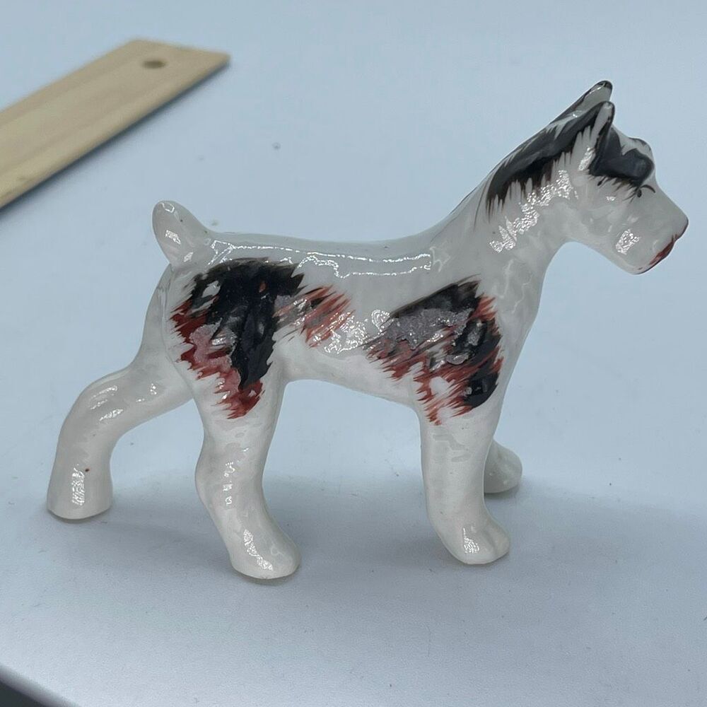Vintage porcelain dog figurine Schnauzer Terrier Occupied Japan